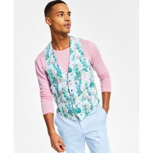 Bar III Mens Slim-Fit Floral-Print Su Bluepink Floral L, Size: LARGE S/S